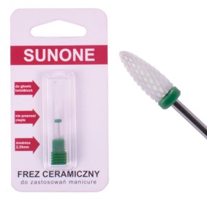Sunone Frez ceramiczny stożek mocny do manicure & pedicure - zielony