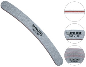 SUNONE Pilniki do paznokci 10 sztuk do manicure pedicure banan biały zebra, gradacja 100/180