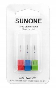 Zestaw 3 frezów diamentowych Sunone