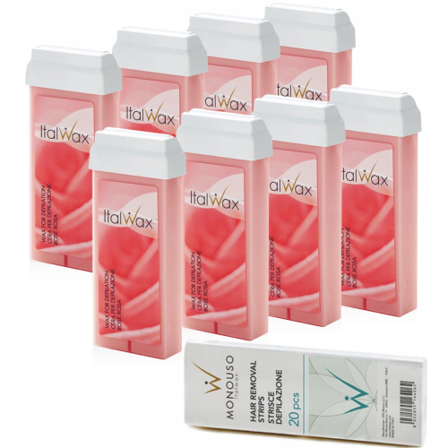 Depilacja 8x wosk różany w rolce Rose 100g ItalWax paski 20szt 01.png