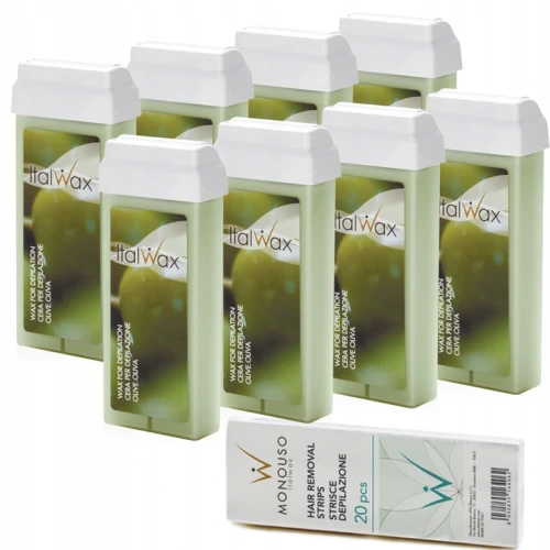 Depilacja 8x wosk  w rolce Olive 100g ItalWax paski 20szt 01.png