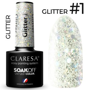 Claresa Lakier hybrydowy GLITTER 1 5g