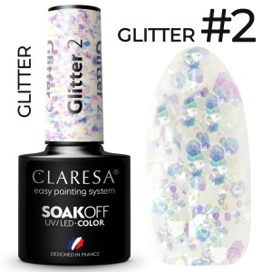 Claresa Lakier hybrydowy GLITTER 2 5g