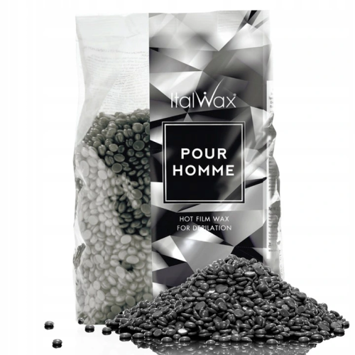ItalWax Pour Homme Film Wax wosk twardy w granulkach do depilacji bezpaskowej 100g opakowanie ECO 01.png