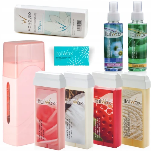 Zestaw ItalWax do depilacji podgrzewacz 40W Single Fo 4x rolka wosk aromatyczny 01.png