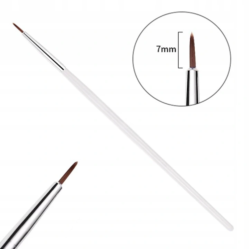 Pędzelek do zdobień Nail Art Brush #00 7mm biały 01.png