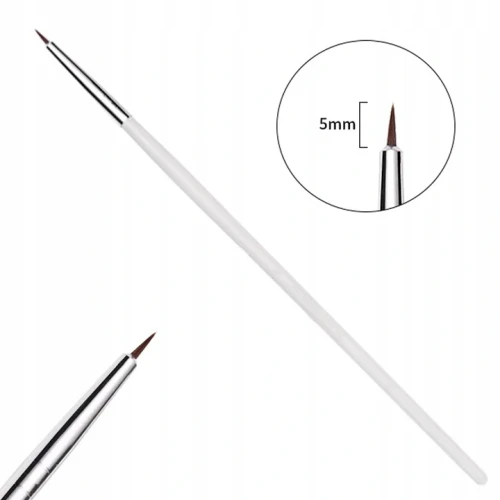 Pędzelek do zdobień Nail Art Brush #000 5mm biały.png