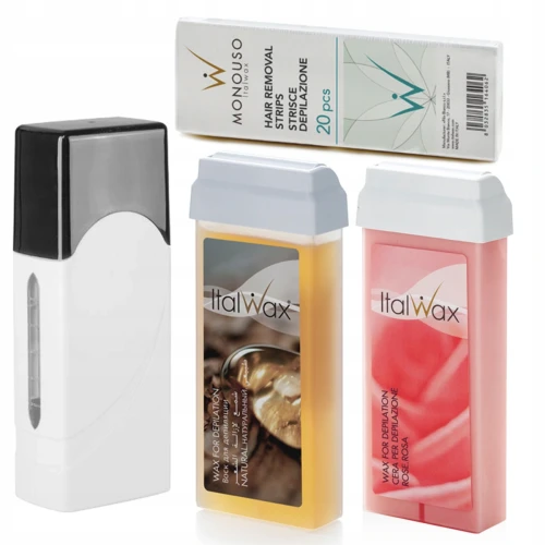 Zestaw ItalWax do depilacji podgrzewacz 40W Single Fo + 2x rolka wosk (naturalny i rose) 01.png