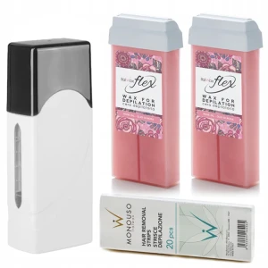 Depilacja zestaw 2x wosk ItalWax Rose Flex podgrzewacz paski