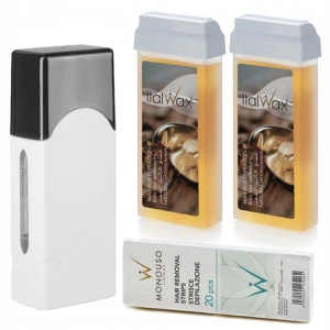 Depilacja zestaw 2x wosk ItalWax Natural Flex podgrzewacz paski