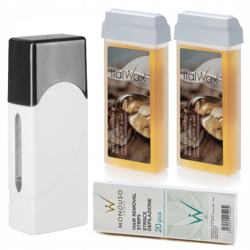 Depilacja zestaw 2x wosk ItalWax Natural Flex podgrzewacz paski 100452.png