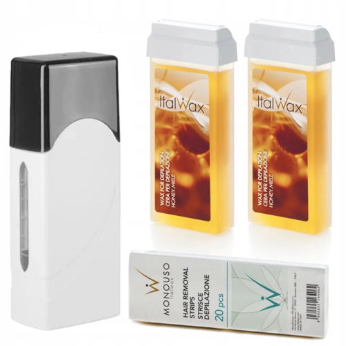 Depilacja zestaw 2x wosk ItalWax Honey Flex podgrzewacz paski 100438.png