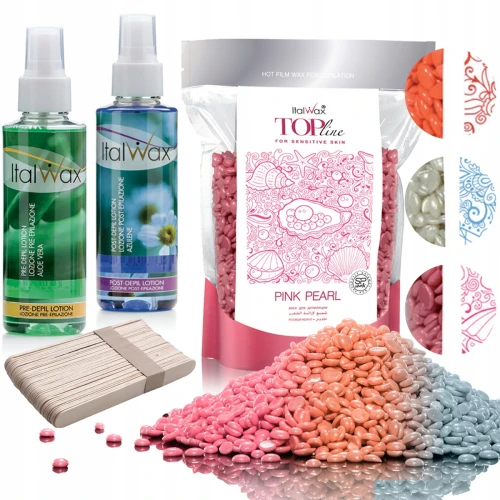 Zestaw do depilacji ItalWax wosk hipoalergiczny Top Line (do wyboru) + lotiony + szpatułki 01.png