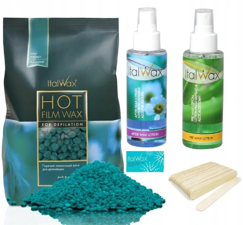 Zestaw do depilacji ItalWax wosk twardy 500g Azulen azulenowy 01.png