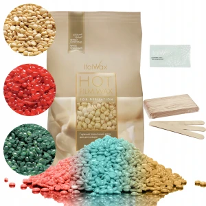 Zestaw do depilacji ItalWax wosk twardy Film Wax 500g (do wyboru) + szpatułki + talk
