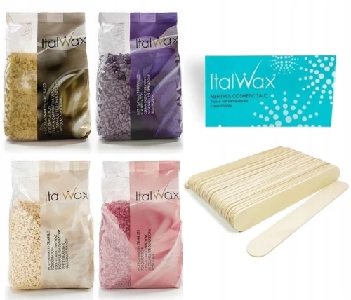 Zestaw do depilacji ItalWax 4x wosk twardy 100g + talk + szpatułki 01.jpg
