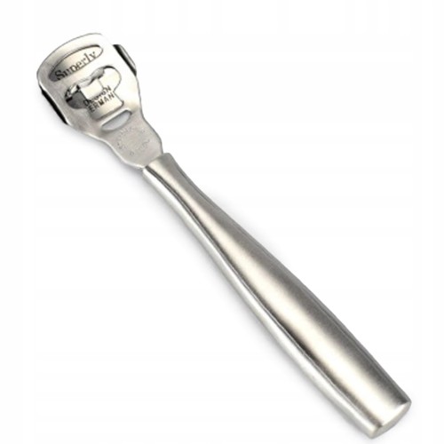 Omega srebrna metalowa do stóp ścinak skrobak do pięt pedicure 01.jpg