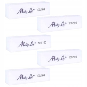 5x Molly Lac Blok polerski do paznokci kostka 100/100 biały
