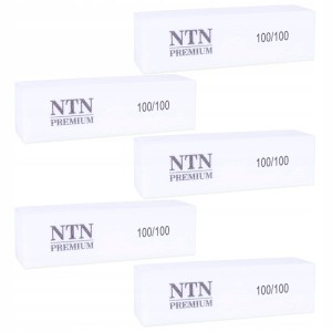 5x NTN Blok polerski do paznokci kostka 100/100 biały