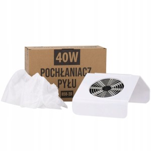 Pochłaniacz pyłu do paznokci biały 40W 858-2A