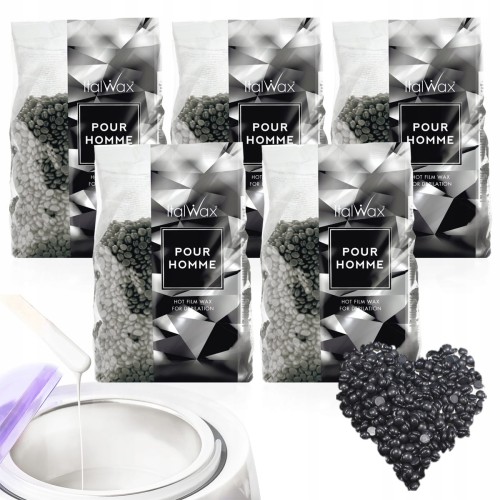 5x Wosk twardy do depilacji ItalWax Hot Film Wax Pour Homme 100g do podgrzewacza 01.jpg