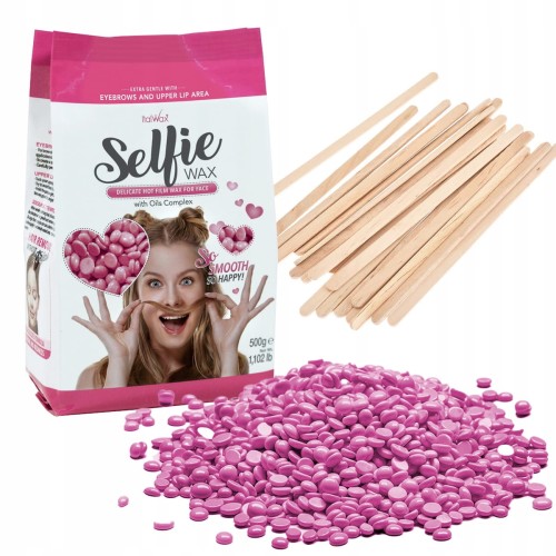 Wosk twardy do depilacji ItalWax Selfie 100g +  szpatułki 10 sztuk 01.jpg