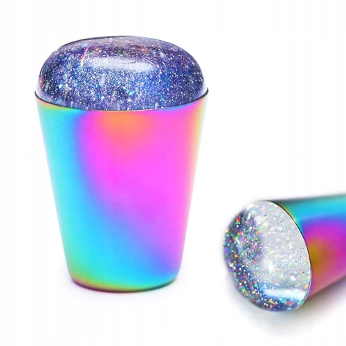 Stempel stempelek tęczowy do odbijania wzorów z blaszek i płytek Holo Rainbow 3,8 cm 01.jpg