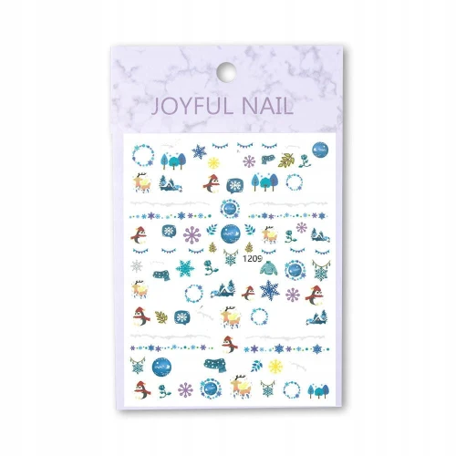Naklejki do paznokci cienkie samoprzylepne świąteczne Joyful Nail nr 1209 01.jpg