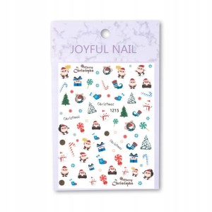 Naklejki do paznokci cienkie samoprzylepne świąteczne Joyful Nail nr 1215