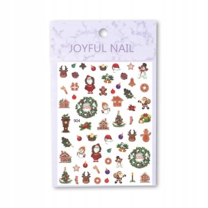 Naklejki do paznokci cienkie samoprzylepne świąteczne Joyful Nail nr 904