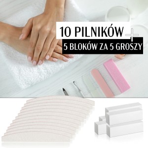 Extra Zestaw! 10x pilnik łódka zebra 100/180 + GRATIS 5x blok polerski