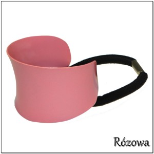 Różowa gumka do układania włosów z wyprofilowaną blaszką