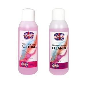 Ronney Zestaw Cleaner i Aceton do Paznokci Guma Balonowa 500ml