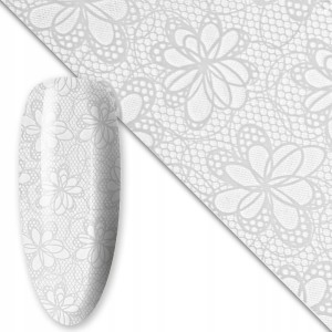 Folia transferowa do zdobień paznokci 80 cm White nr 1