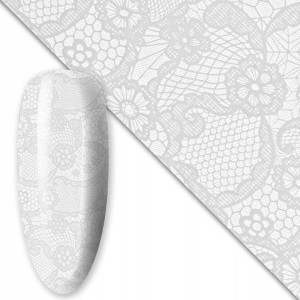 Folia transferowa do zdobień paznokci 80 cm White nr 21