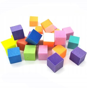 10x Polerka mini blok polerski do paznokci kolorowa kostka sześcian