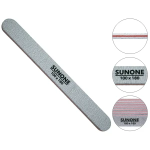 Sunone Pilnik do paznokci 10 sztuk prosty szary zebra gradacja 100/180