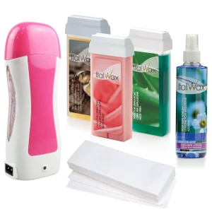 Zestaw do depilacji - podgrzewacz + 3x wosk w rolce ItalWax + lotion + paski