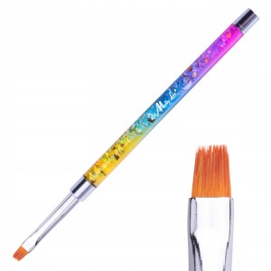 Molly Lac Pędzelek do żelu kwadratowy Pro Gel Rainbow rozmiar 4 nr 2