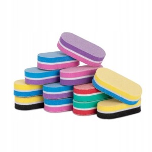 10x Mini polerka do paznokci dwustronna buffer 100/180 mix kolorów