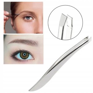 Precyzyjna pęseta kosmetyczna do rzęs i brwi skośna