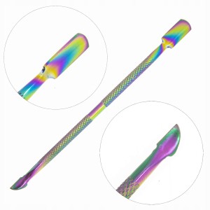 Profesjonalne dłutko kopytko dwustronne do skórek i paznokci z krótkim nożykiem kobalt rainbow