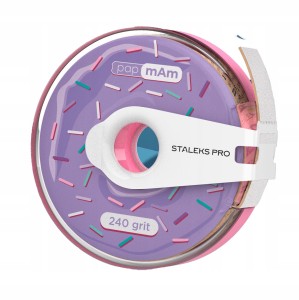 Staleks Wymienna taśma ścierna ATC-240W 6 metrów #240 do szpuli w pudełku Bobbi Nail PapMam pączka z klipsem