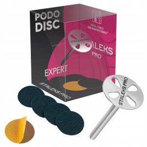 Staleks PRO PODODisk Base S tarcza 15mm + zestaw wymiennych nakładek #180 5 sztuk
