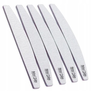 Pilnik do paznokci łódka półksiężyc 180/240 szary zebra 5 sztuk