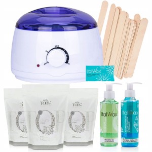 ItalWax Zestaw do depilacji woskiem twardym Top Line Crystal 300g + podgrzewacz + 2x żel + szpatułki + talk