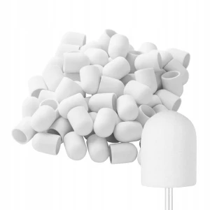Kapturek ścierny do pedicure korund EXO 13mm gradacja 60 hard cap biały 10 sztuk