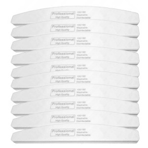 Polerka buffer łódka półksiężyc do paznokci gradacja 100/180 kolor szary 10 sztuk