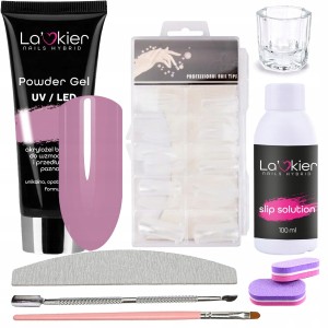 Zestaw budujący z akrylożelem La'kier Powder Gel Bean Paste 30g + akcesoria