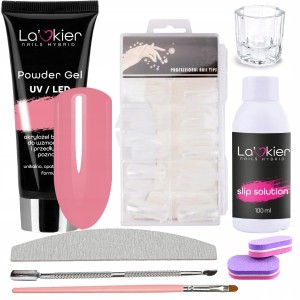 Zestaw budujący z akrylożelem La'kier Powder Gel Peony 30g + akcesoria